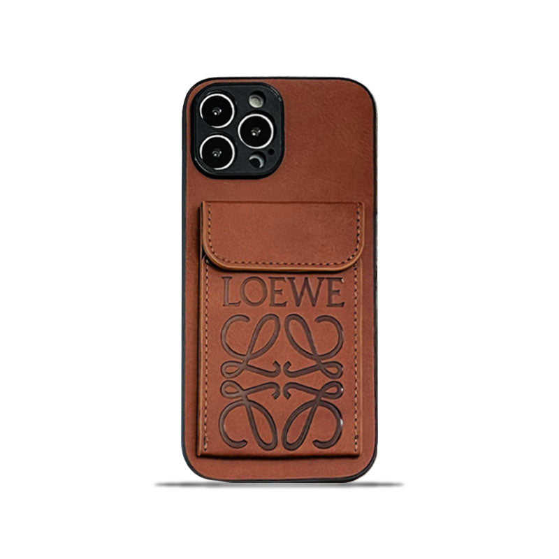 Custodia per iPhone Loewe con supporto per schede Brown-LZP241448