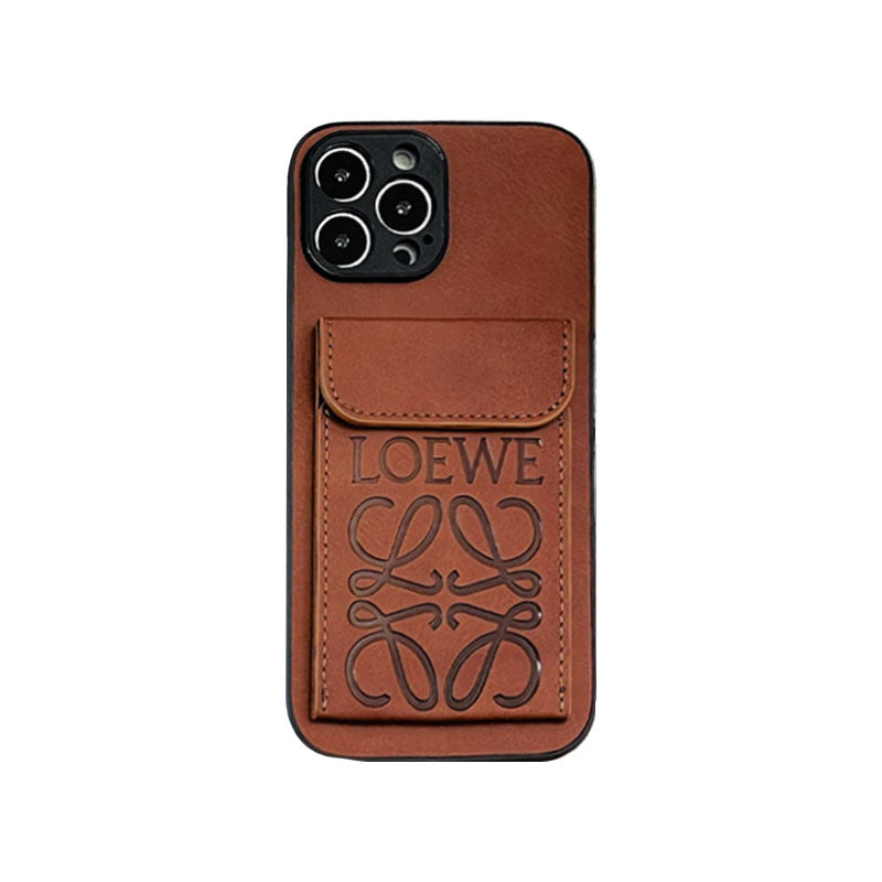 Custodia per iPhone Loewe con supporto per schede Brown-LZP241448