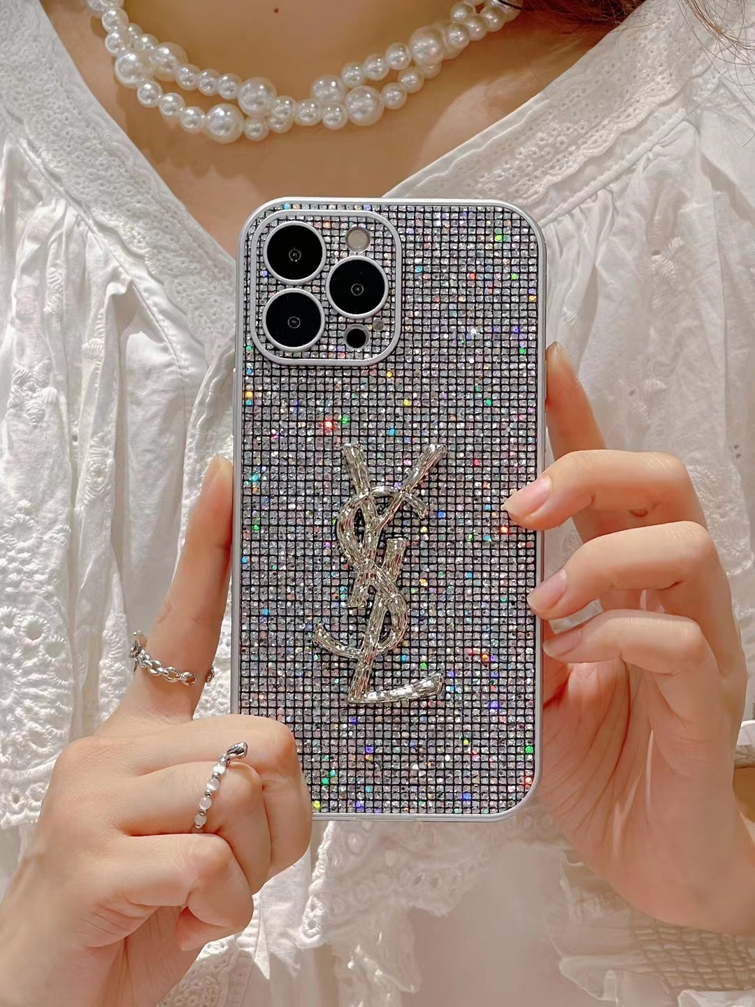 Casos de iPhone de glitter luxuosos