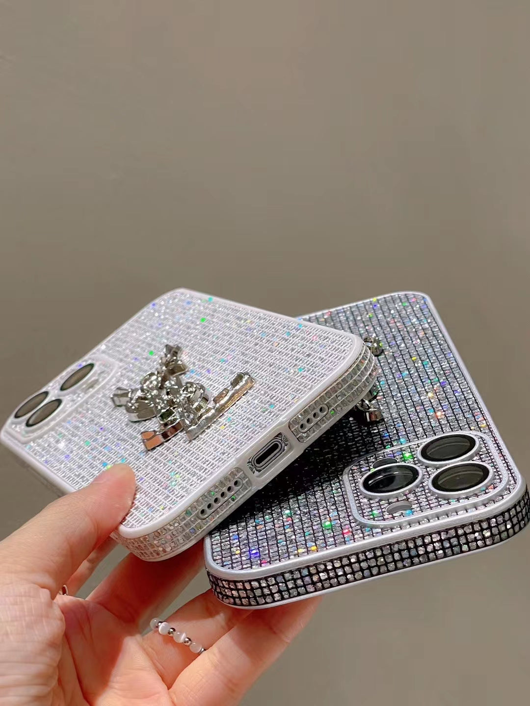 Casos de iPhone de glitter luxuosos