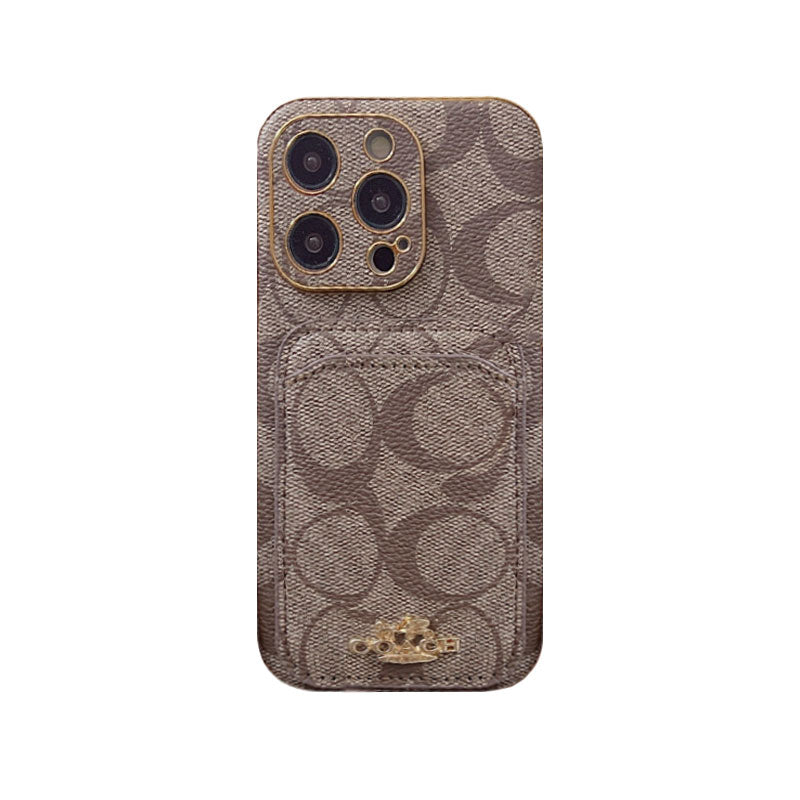 Coach iPhone Case With Card Holder Brown -KB241651