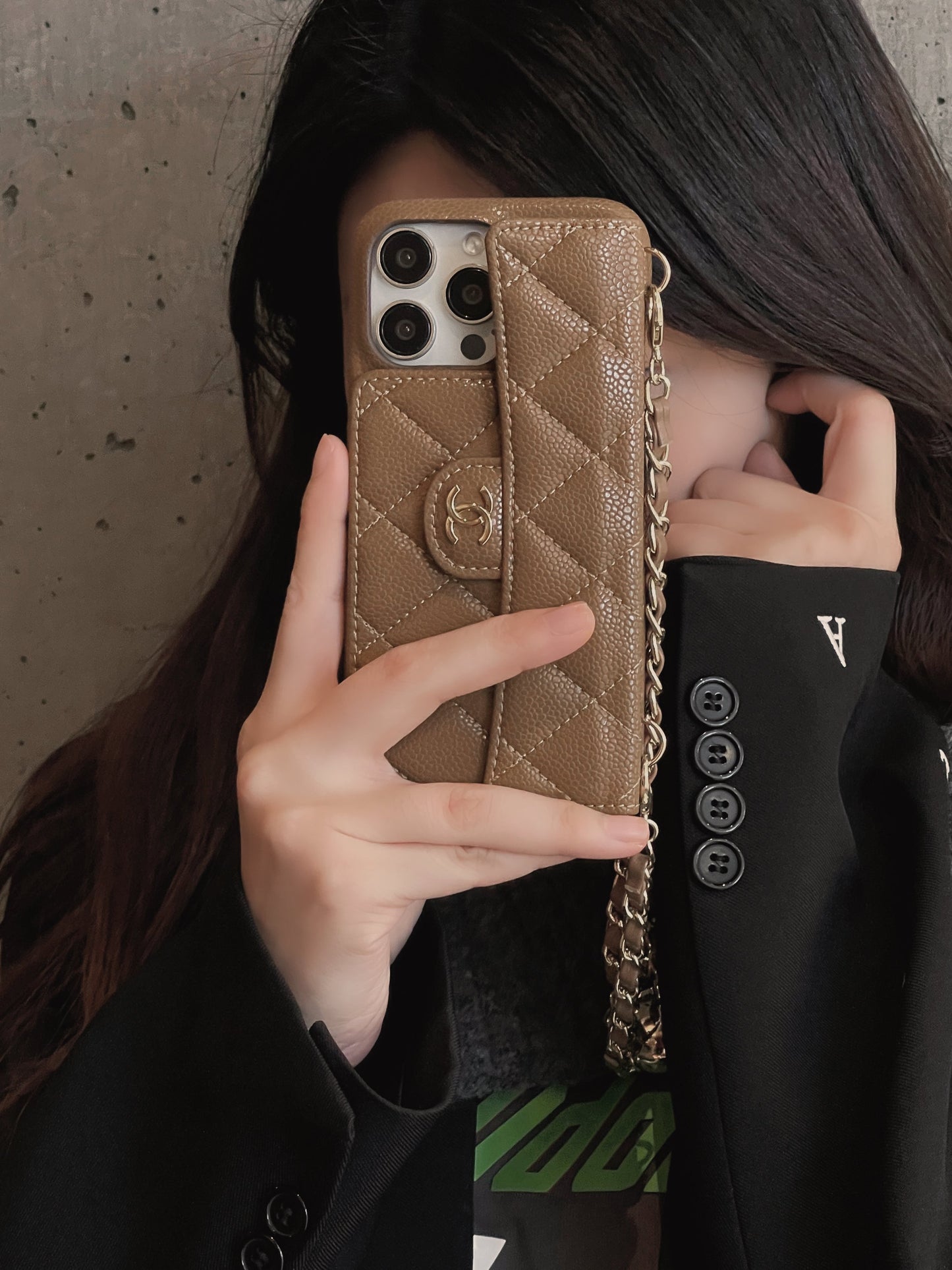 CC τσάντα δερμάτινη αλυσίδα iPhone θήκη
