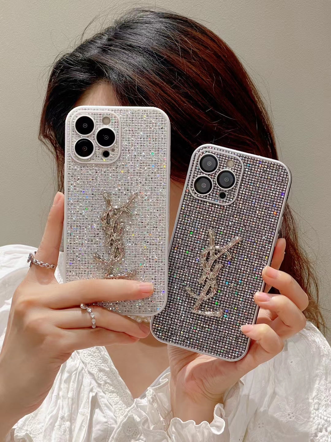 Casos de iPhone de glitter luxuosos