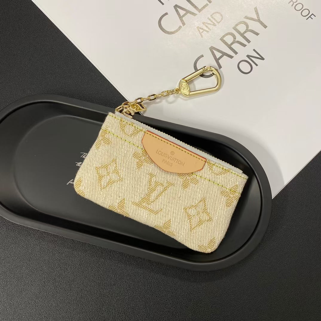 Luxury Monogram Coin Pouch – Stylish & Compact Keychain Wallet