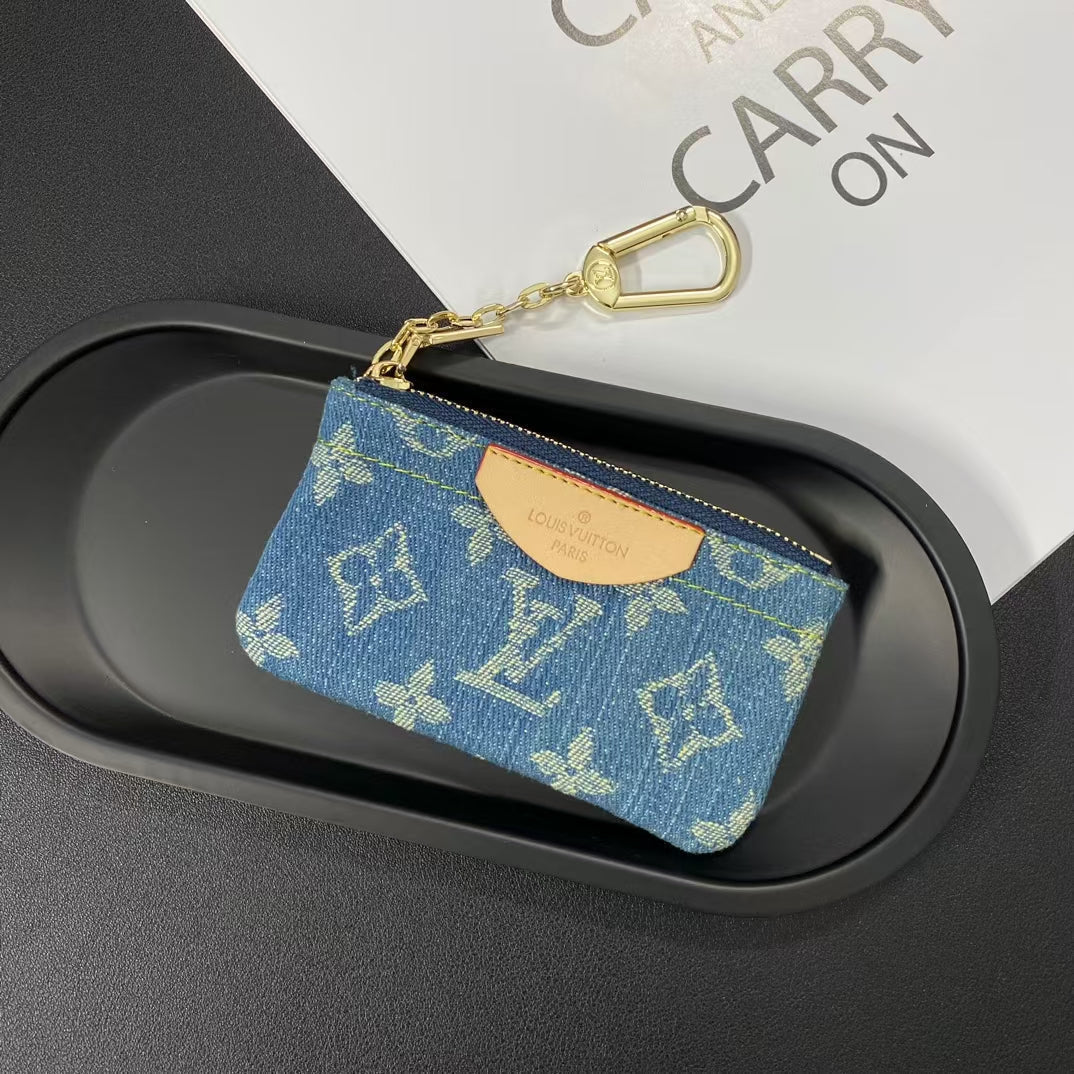 Luxury Monogram Coin Pouch – Stylish & Compact Keychain Wallet