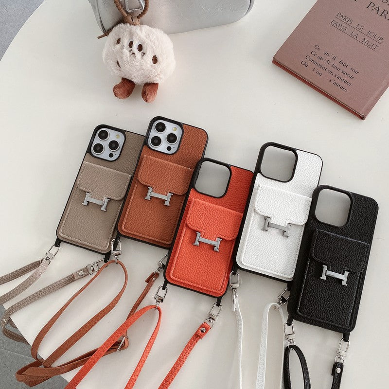 H Κάρτα τσάντα δερμάτινη θήκη iPhone iPhone