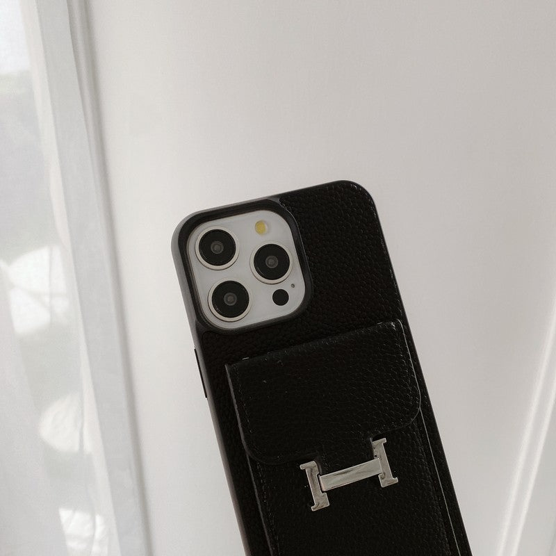 H Κάρτα τσάντα δερμάτινη θήκη iPhone iPhone