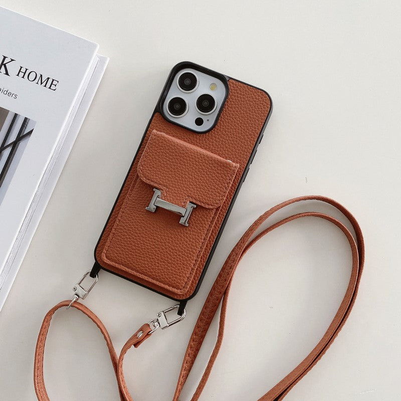 H Κάρτα τσάντα δερμάτινη θήκη iPhone iPhone