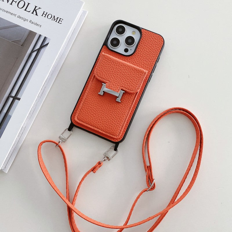 H Κάρτα τσάντα δερμάτινη θήκη iPhone iPhone