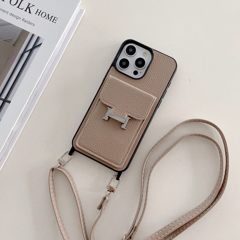 H Κάρτα τσάντα δερμάτινη θήκη iPhone iPhone