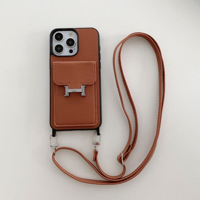 H Κάρτα τσάντα δερμάτινη θήκη iPhone iPhone