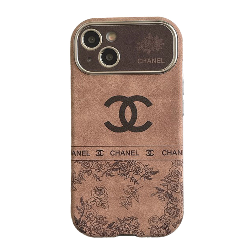 CC White & Brown Color Δερμάτινη θήκη iPhone