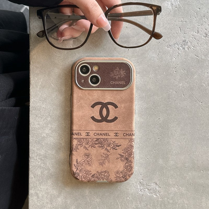CC White & Brown Color Δερμάτινη θήκη iPhone