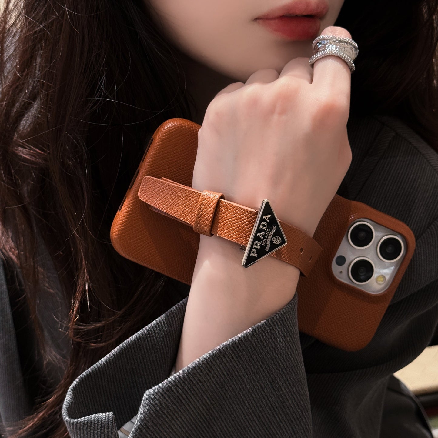 PRA Leather Handle iPhone Case