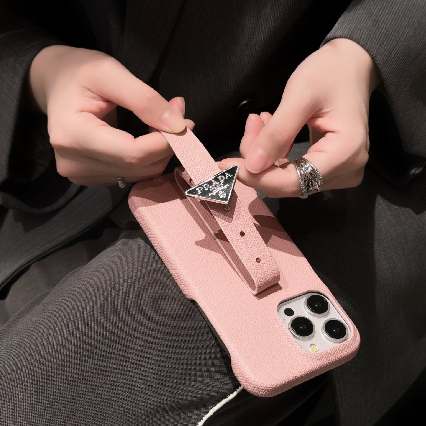 PRA Leather Handle iPhone Case