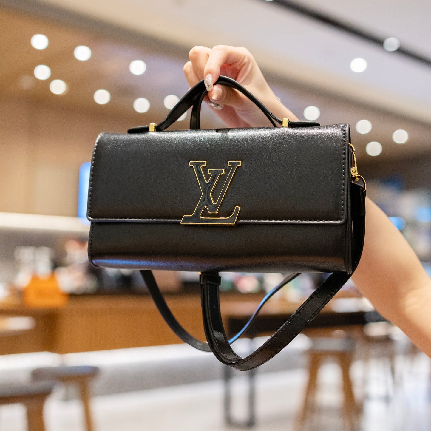 Bolsa de couro de textura de luxo