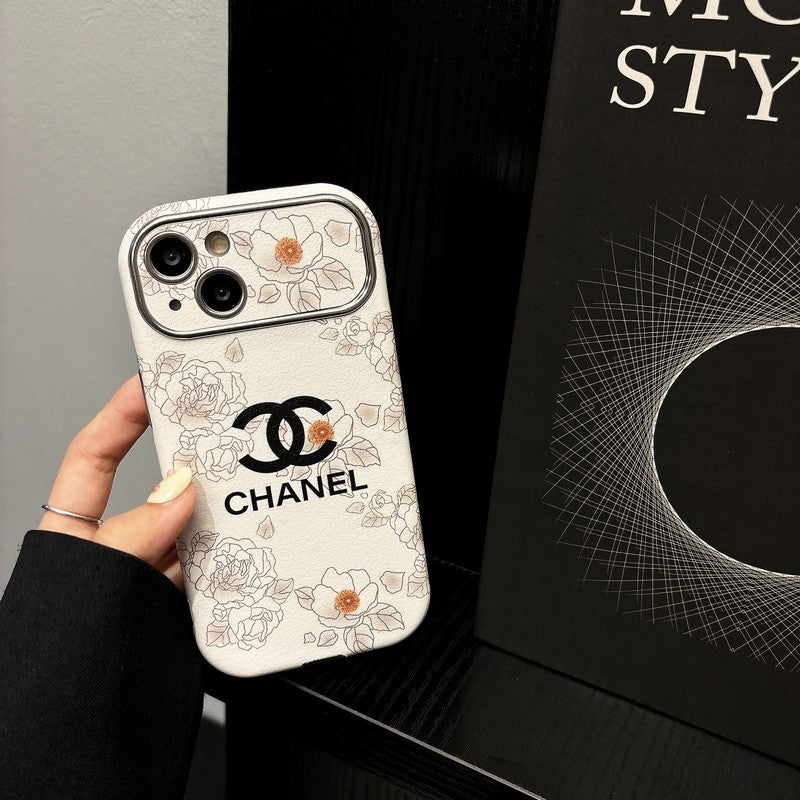 CC White & Brown Color Δερμάτινη θήκη iPhone