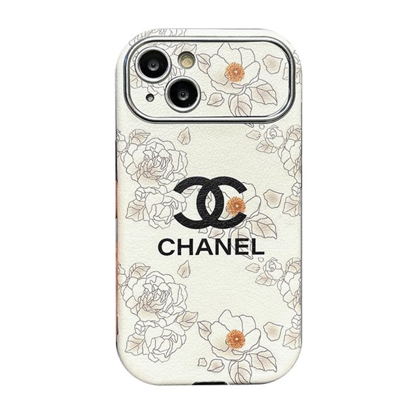 CC White & Brown Color Δερμάτινη θήκη iPhone