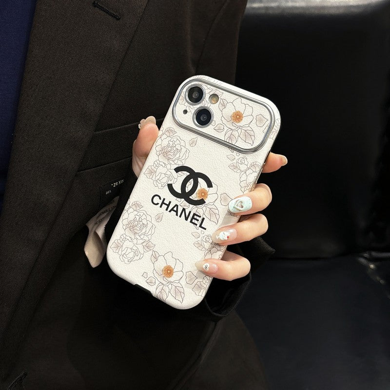 CC White & Brown Color Δερμάτινη θήκη iPhone