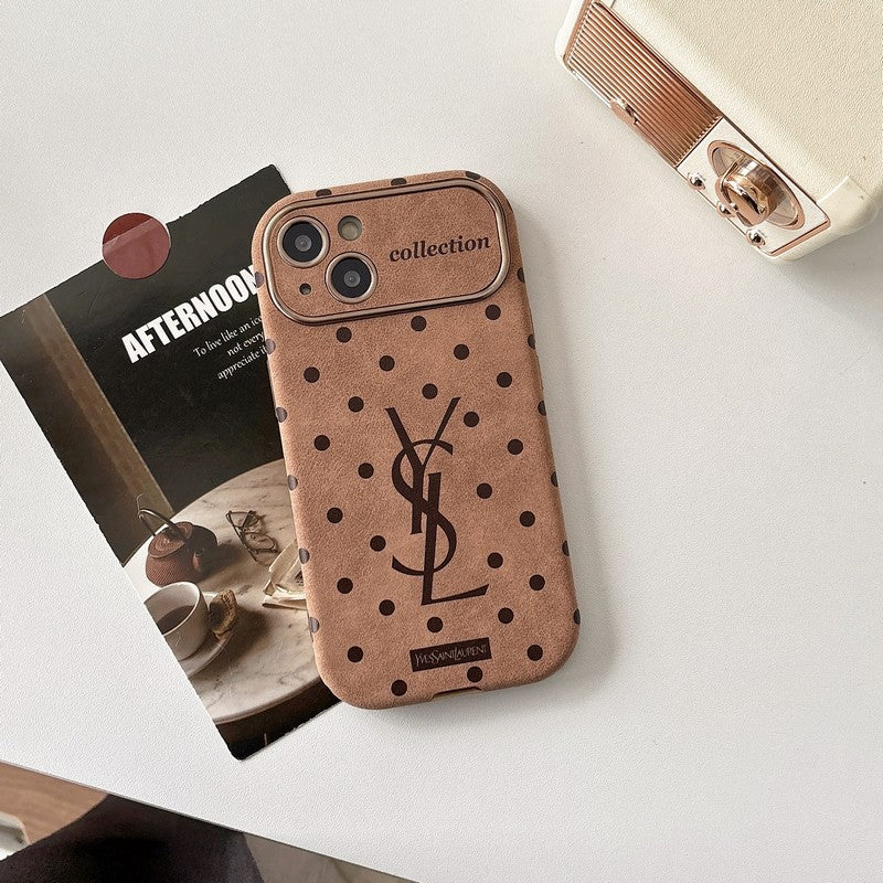 Caso para iPhone de couro marrom