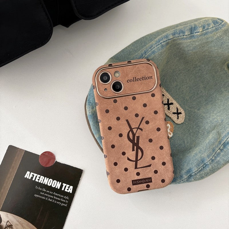 Caso para iPhone de couro marrom