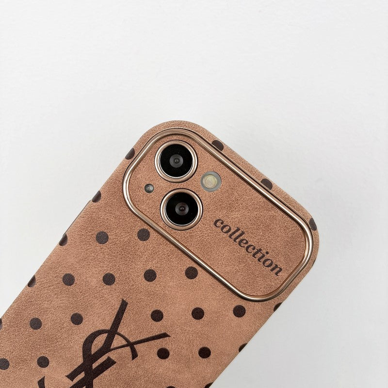 Caso para iPhone de couro marrom