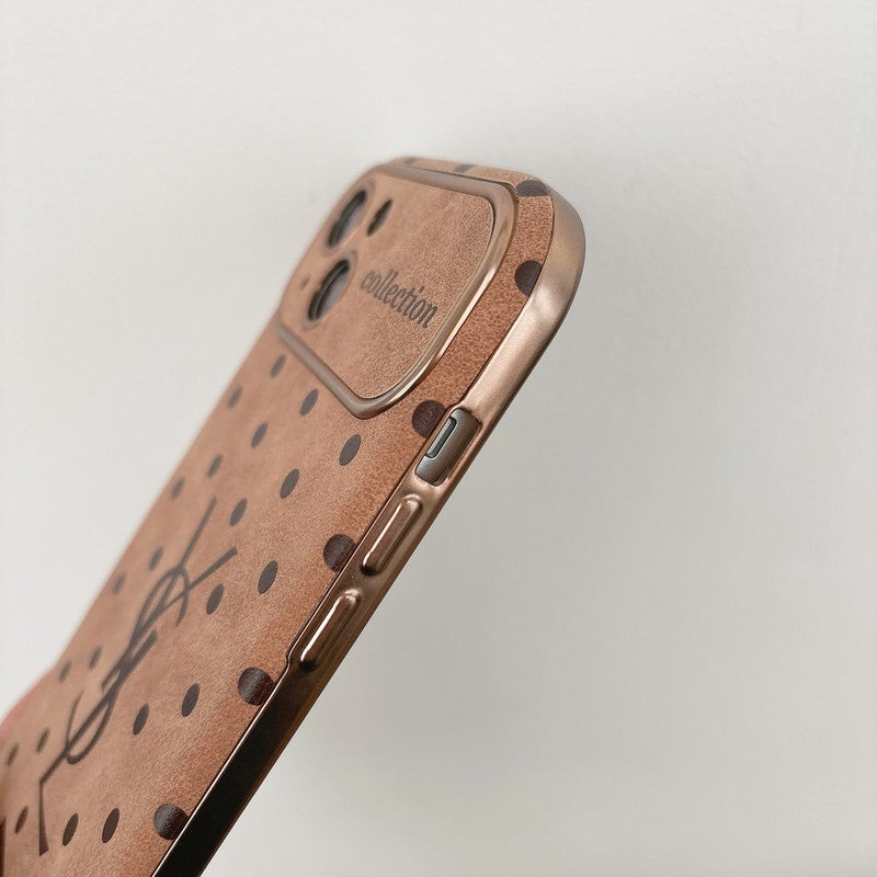 Caso para iPhone de couro marrom