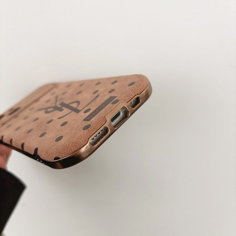 Caso para iPhone de couro marrom