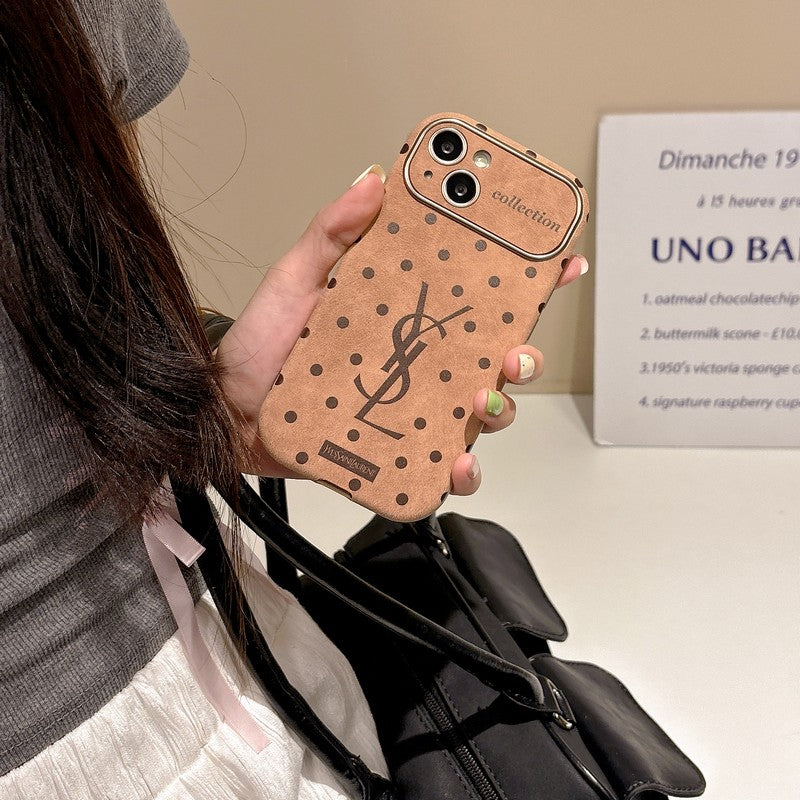 Caso para iPhone de couro marrom