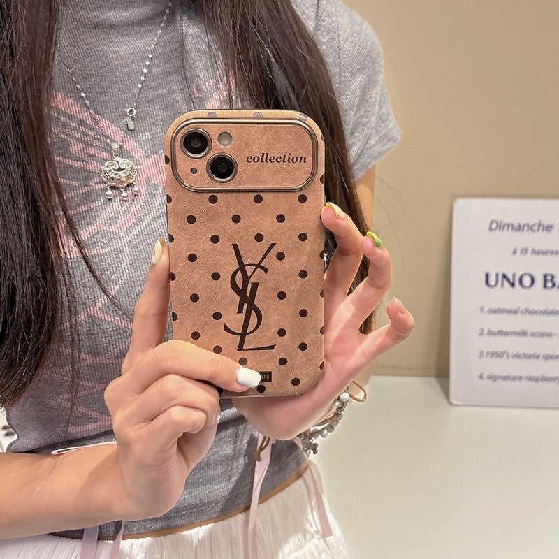 Caso para iPhone de couro marrom
