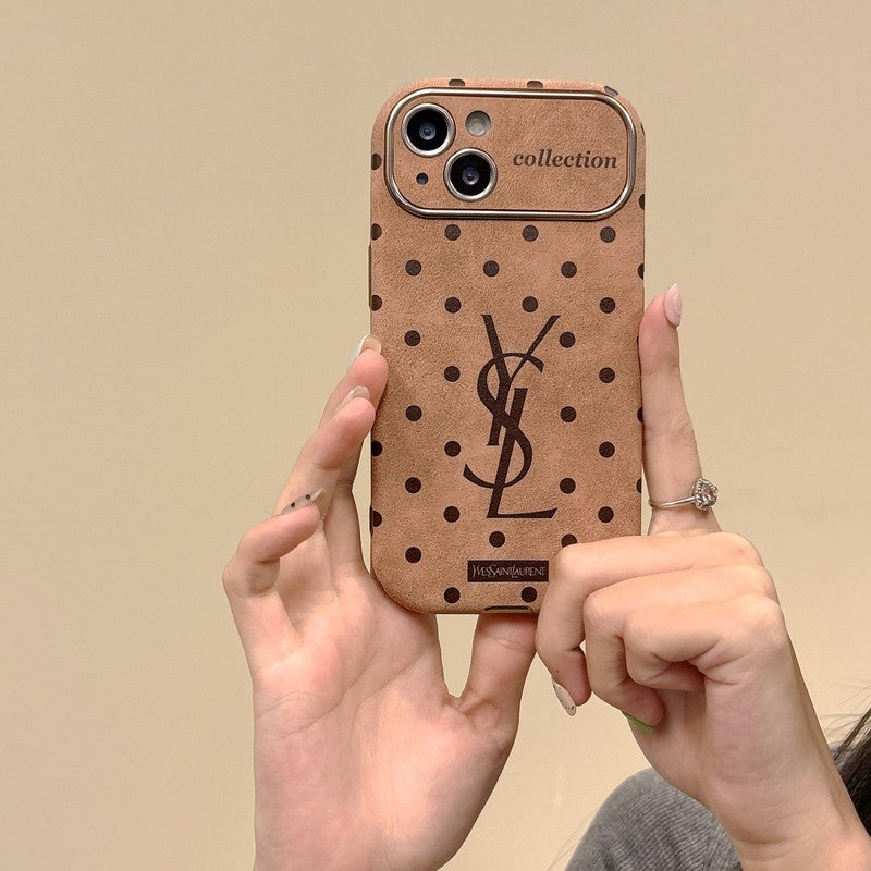 Caso para iPhone de couro marrom
