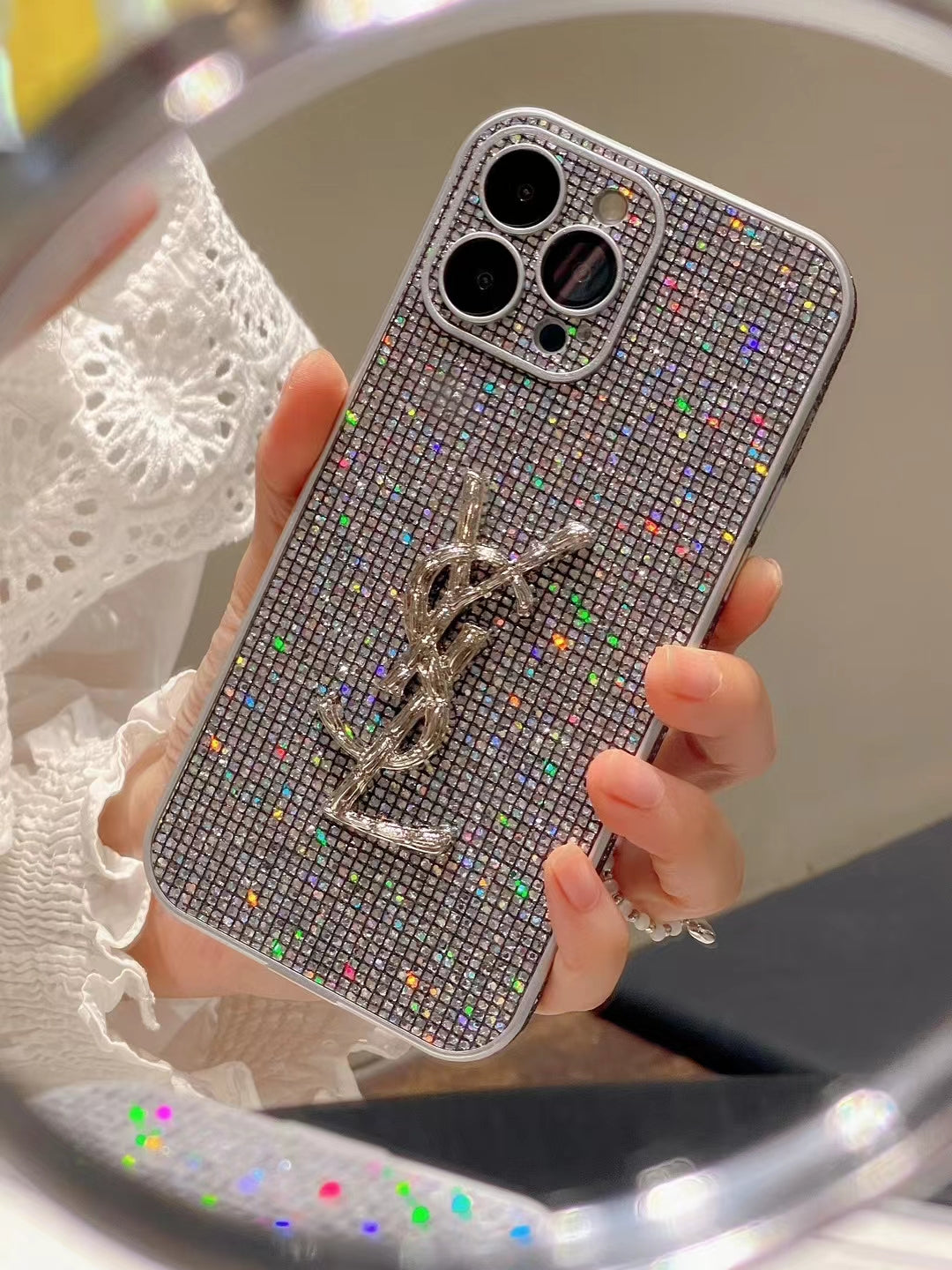 Casos de iPhone de glitter luxuosos