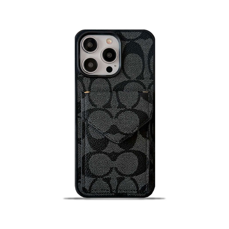 Custodia per iPhone Coach con supporto per carta e cinghia leggero -sj240513