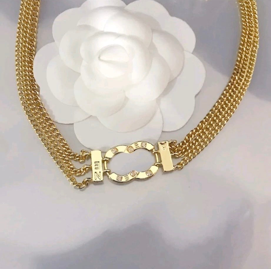 Luxury Brand CC Pendant Necklace Choker