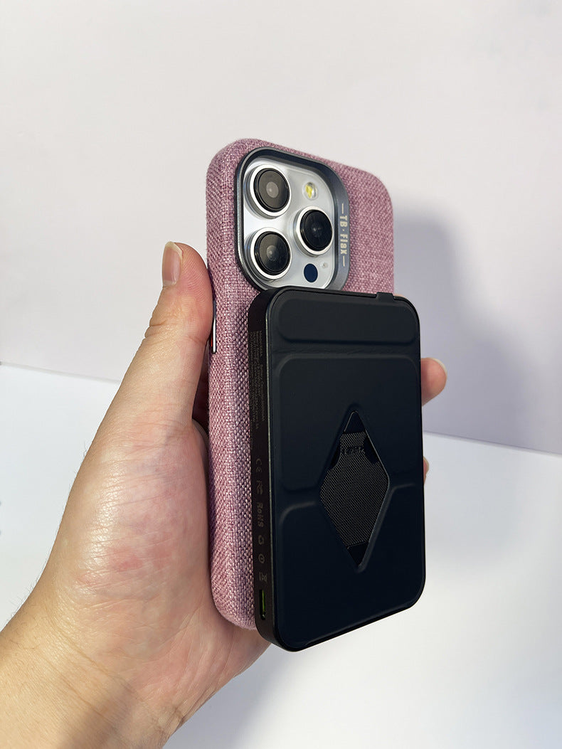 Premium vintage linen fabric magnetic phone case for iPhone