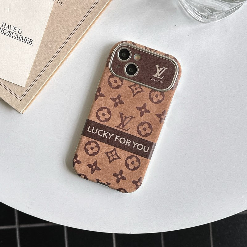 Lou Brown & Black Classic Leather iPhone Case