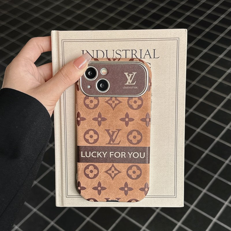 Lou Brown & Black Classic Leather iPhone Case