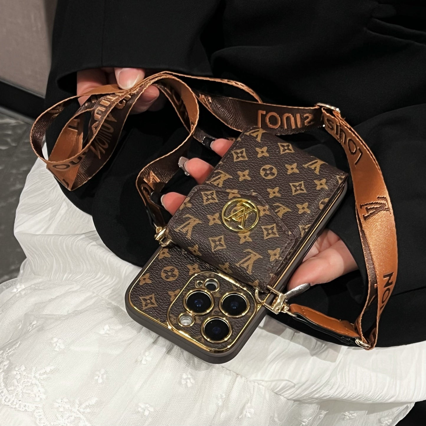 2025年新作 クラシックな高級カードホルダー付きスマホケース 💎📱