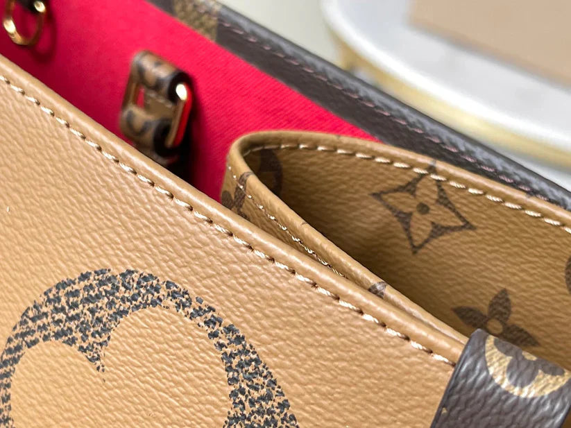 Luxe Monogram Leather Tote BagHandbag
