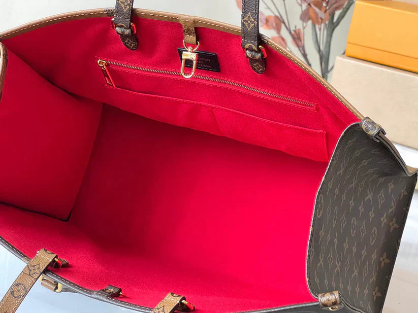 Luxe Monogram Leather Tote BagHandbag