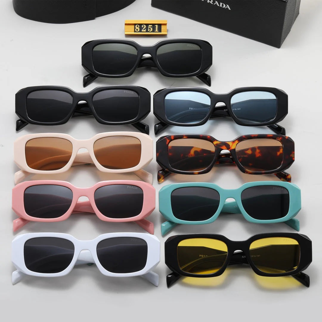 Lunettes de soleil unisexe rétro polygonales 8251