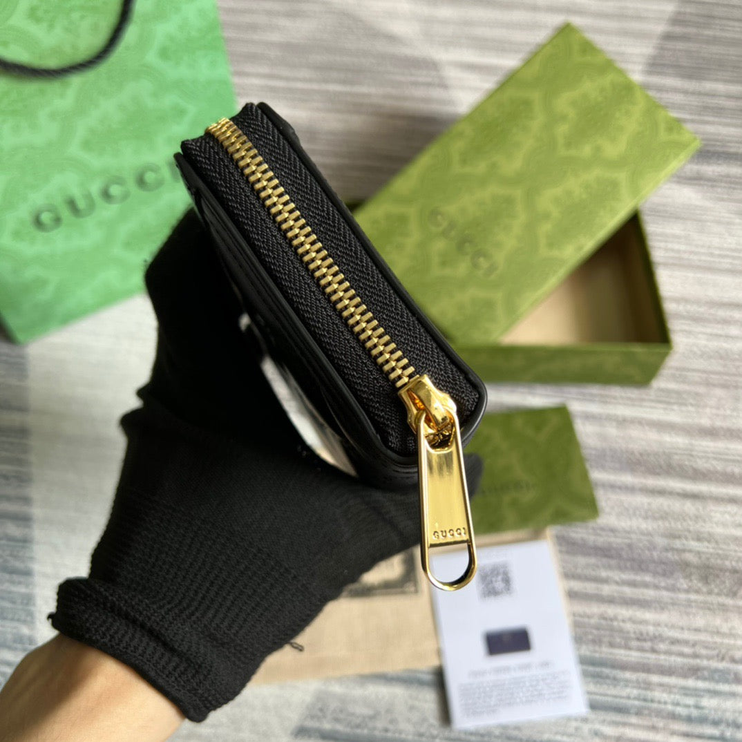 Matelassé Zip-Around Wallet Black for Women 723784 UM8IG 1000 7,6 em/ 19,5 cm