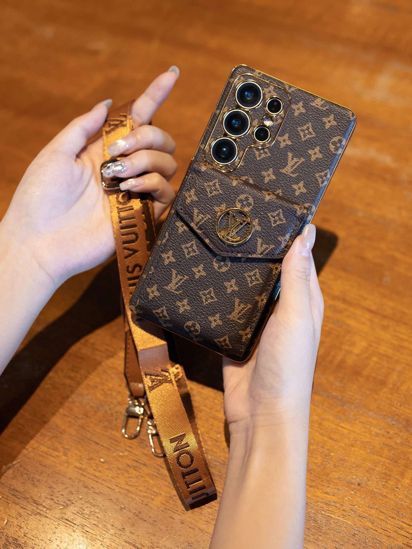 Advanced Leather Samsung Phone Case with Wallet and Strap.02