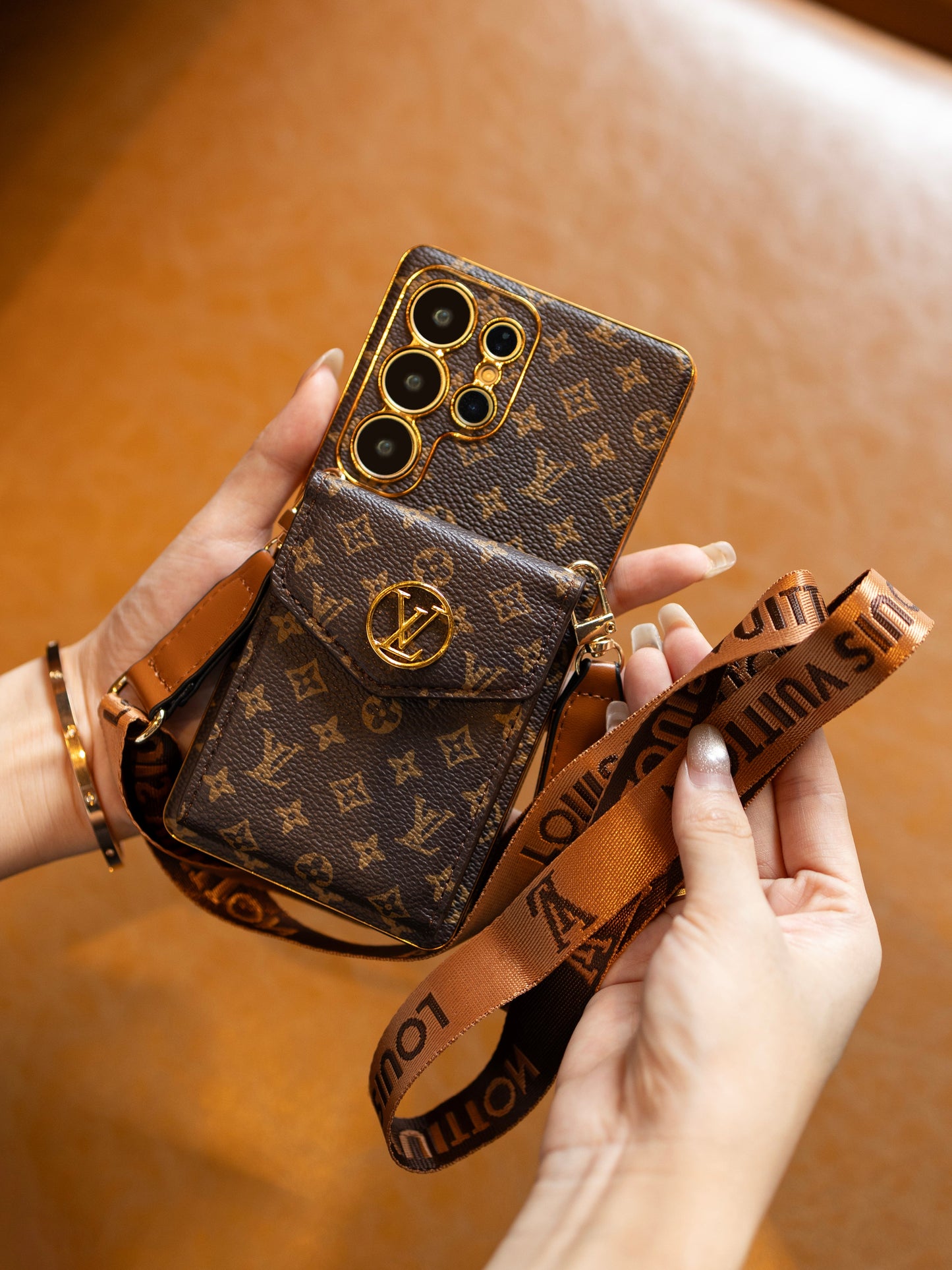 Advanced Leather Samsung Phone Case with Wallet and Strap.02