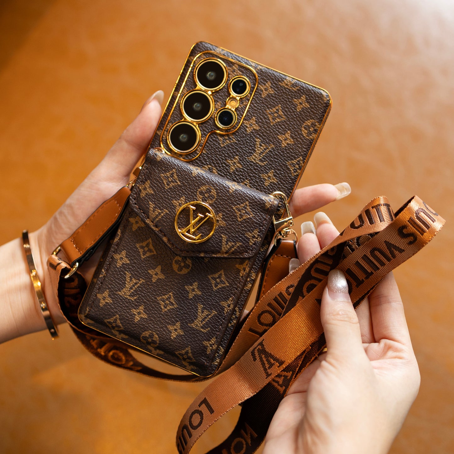 Advanced Leather Samsung Phone Case with Wallet and Strap.02