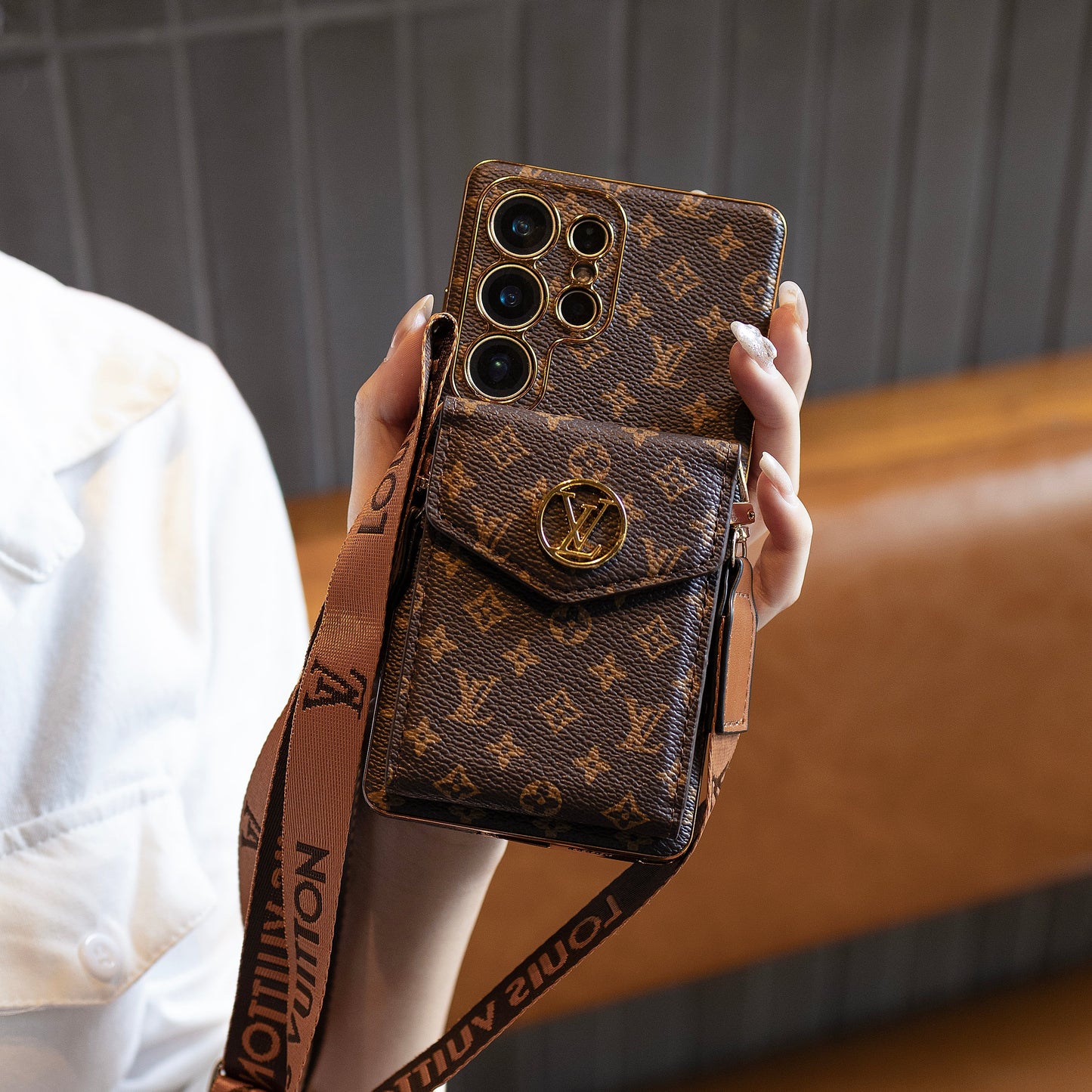 Advanced Leather Samsung Phone Case with Wallet and Strap.02