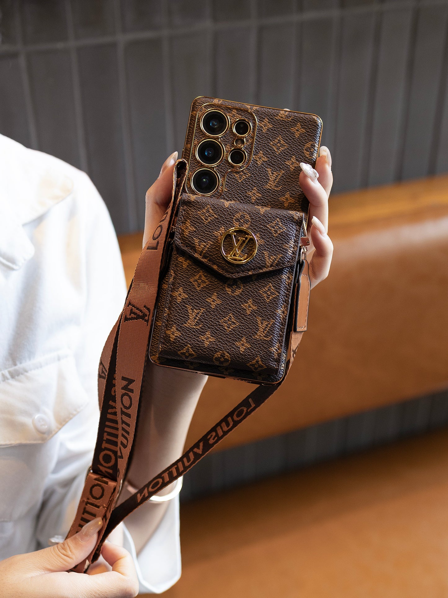 Advanced Leather Samsung Phone Case with Wallet and Strap.02