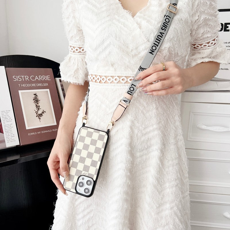Lou Black & White Crossbody Case iPhone