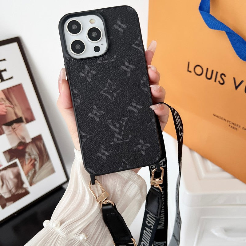 Lou Black & White Crossbody Case iPhone