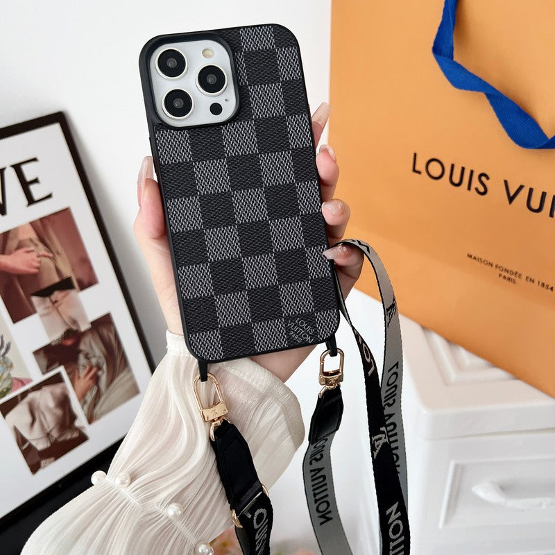 Lou Black & White Crossbody Case iPhone